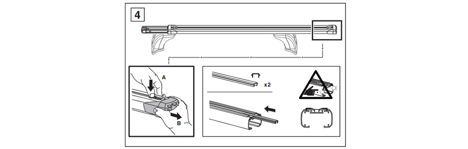 thule slide bar fitting instructions sliding on rubber strip